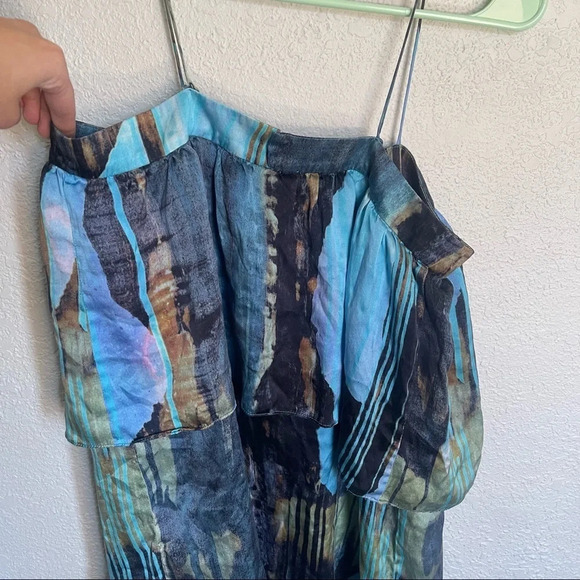 House of Harlow Silk Tiered Watercolor Dress - Picture 6 of 8